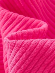 Cozy Pixies Áo phông và quần legging dệt kim có gân họa tiết chữ cho bé gái - Màu Hồng Tươi - Xem 7