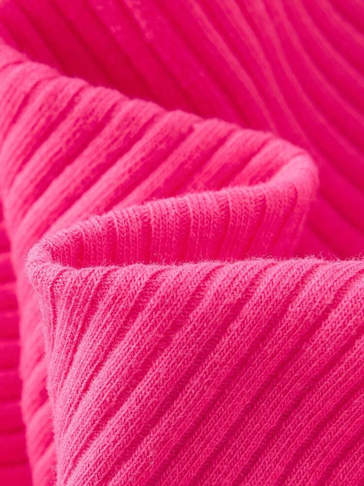 Baby Girl Letter Graphic Ribbed Knit Tee & Leggings