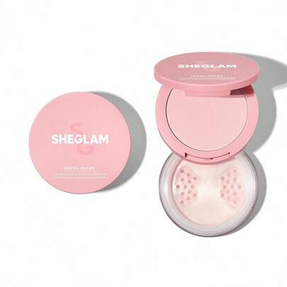 SHEGLAM Insta-Ready Face & Under Eye Setting Powder Duo-Bubblegum 2 In 1 Pink Brightening Oil Control Loose Setting Powder  Matte Pore-Less Waterproof Long Lasting Pressed Powder Pink Powder Brand Beauty Makeup Face Paint Cosmetic For Women Girls Perfect For Spring Summer Ideal For Y2K Fancy Fashion Suitable For Birthday Mother'S Day Gift Rave Party Ready Best Color