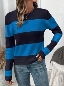 EMERY ROSE Suéter elegante y de alta gama, jersey holgado de punto de manga larga para mujer, otoño/invierno - Multicolor - Ver 5