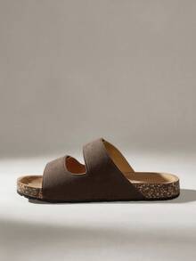 Solecia 男士休闲钩环拖鞋，适合日常穿着 - 棕色 - 查看 3