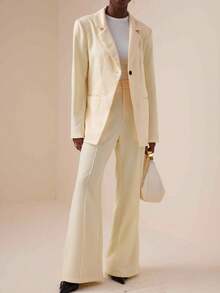 Vesra Pantalon évasé décontracté pour femmes avec fentes latérales