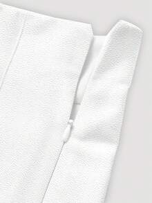 SHEIN MOD 休闲简约学院风泡泡皱面料女式宽松A字裙，适合秋冬季、返校季、学院风 - 彩色 - 查看 3