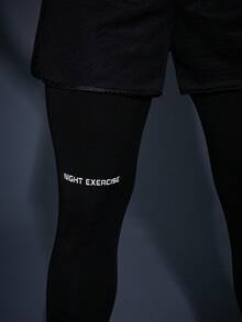 Pantalones cortos deportivos para hombre DRIFTMERE, malla transpirable, mallas de compresión de alto soporte, absorción de sudor con bolsillo para teléfono, adecuados para correr al aire libre, gimnasio - Negro - Ver 8
