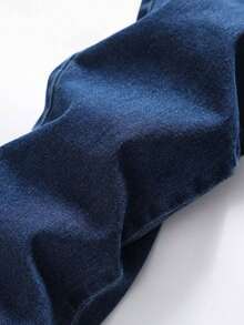 SHEIN Mirajuku Young Boy Elastic Waist Drawstring All-Match Simple Versatile Comfortable Stretchy Slim Fit Light Grey Casual Jeans Fall Winter