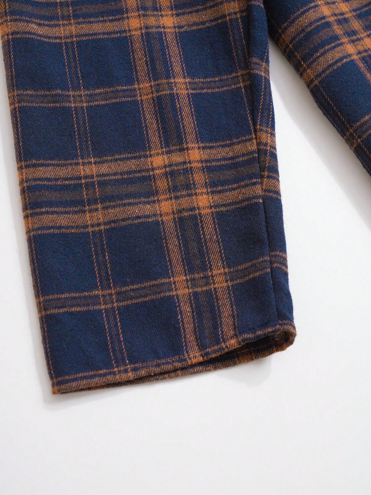 Rusticease 大尺碼女士格紋印花簡約日常長袖襯衫 - 彩色 - 查看 6