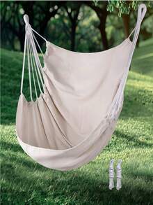 SHEIN 1 Hängematte für drinnen und Outdoor, Schaukelstuhl – strapazierfähiger Textilstoff, weiche Polyesterfüllung, bequemes ovales Design, geeignet für Höfe, Schlafzimmer, Wohnheime und Gärten – Festivalgeschenk, Hofmöbel | Festivaldekorationsprojekt stückeloses Seil zum Aufhängen, Außenhofmöbel