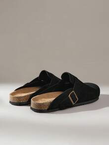 Solecia 男士休闲百搭纯色凉鞋 - 黑色 - 查看 5