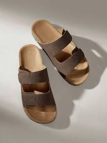 Solecia 男士休闲钩环拖鞋，适合日常穿着 - 棕色 - 查看 2