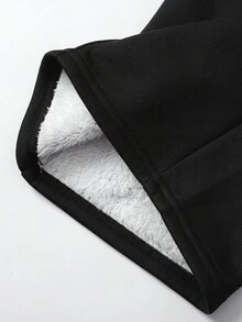 SHEIN 少女百搭休闲家居舒适柔软保暖褶皱阔腿直筒运动裤，秋冬款