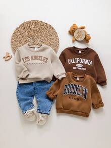 秋冬款3件套可爱休闲针织女婴字母图案长袖卫衣