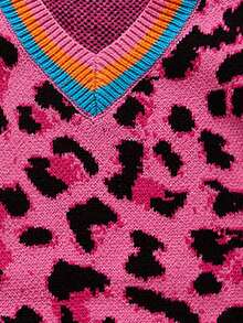 ROMWE MEN Street Life Gilet casual da uomo a scollo a V con stampa a righe e leopardata, autunnale