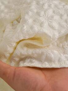 CosyJoli Bluzka w dużym rozmiarze, swobodna, kwadratowy dekolt, żakardowa faktura, rękaw typu latarnia, długi rękaw, kokarda