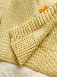 Vintaside Kids Girls' Cute Sunflower Shawl Cardigan Fall Winter - Yellow - View 10
