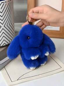 1 件装人造毛绒兔子钥匙扣毛绒动物包饰可爱女孩背包挂件卡哇伊装饰适用于钱包学校用品礼物