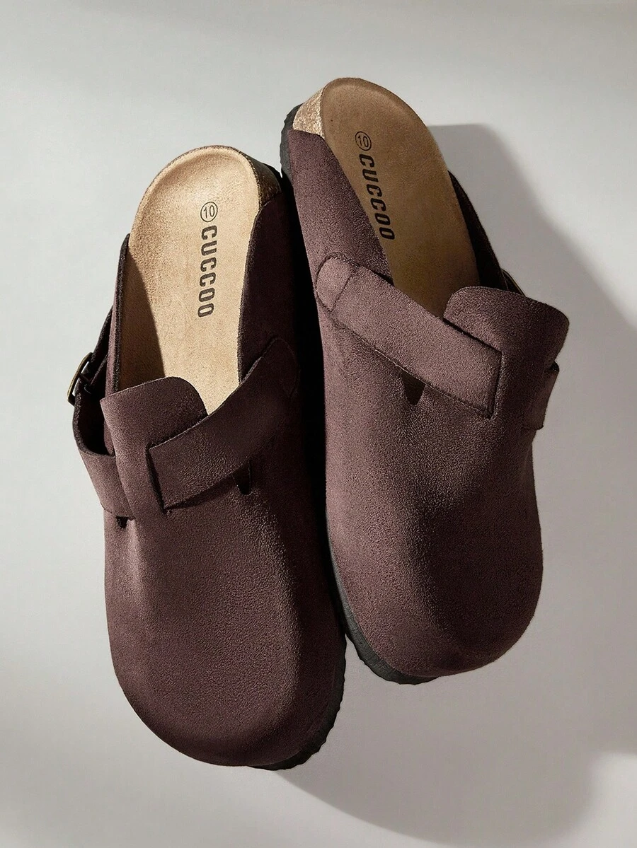 Solecia Giày sandal nam trơn màu đa năng thường ngày - Cà phê nâu - Xem 1