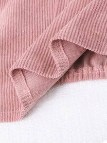 少女字母印花长袖上衣、吊带背心和裤子三件套 - 紅白色 - 查看 7