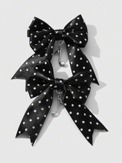 Kawaii 2 piezas Clip de pelo y clip lateral versátil y minimalista de alta calidad con nota musical y lazo en blanco y negro, estilo vintage, adecuado para mujeres, niñas, uso diario, regalo para fiestas