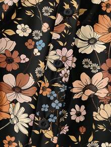 EMERY ROSE 大码休闲假日印花泡泡袖女式衬衫，适合夏季穿着，复活节、波西米亚风、文艺复兴集市、婚礼宾客、母亲节等场合，简约时尚，度假休闲，波西米亚风女式夏季衬衫，印花衬衫，印花女式衬衫，波西米亚风女式印花衬衫 - 彩色 - 查看 5