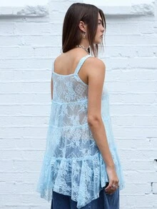 COUREZ Baby Doll Lace Cami Top /Y2K Fall Women Clothes Fall Clothes Cute Tops Going Out Top Winter Clothes Chic Top