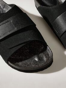 Solecia 男士夏季厚底一脚蹬凉鞋 - 黑色 - 查看 5