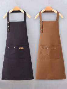 1/2/3/5pcs Apron, Household Waterproof And Oil-Proof Apron, Adjustable Bib Apron, Kitchen Cooking Aprons