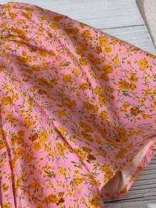 Franclia 大码夏季休闲碎花荷叶边领衬衫 女式衬衫 夏季波西米亚风衬衫 波西米亚风女式上衣 夏季休闲上衣 - 珊瑚橙 - 查看 5
