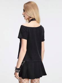 Berkahserawung Distressed Water-Washed T-Shirt With Monster Skull Print