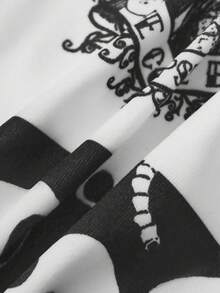 Corpse Bride X SHEIN 1pc Cartoon Graphic Pet Jumpsuit, Loungewear, Sleepwear, Cat/Dog Outfit, Size XXS-XXXXL, Gothic, Love, Victorian Era, Goth - Black and White - View 5