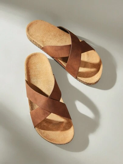 Solecia 男士圆头双带平底一脚蹬鞋，方便舒适，适合日常、派对、通勤，时尚百搭