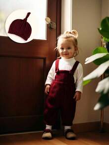 女嬰小高領T恤&背帶連身褲&帽 - 彩色 - 查看 10