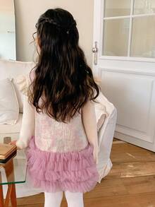 DAZY Mädchen (Small) Mandarinkragen ärmelloses Kleid im chinesischen Stil, Herbst