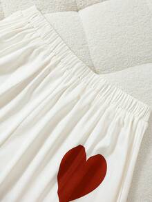 GlowEve CURVE Plus Size Women Heart Print A-Line Casual Versatile Skirt - Red - View 6