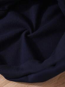 SHEIN 2pcs/Set White Collar Navy Sweatshirt + Plaid Pleated Mini Skirt Outfit Fall Winter