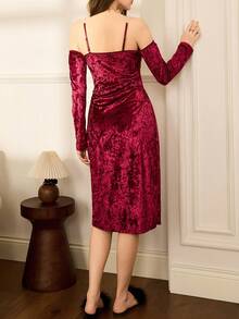 Moireta Cămașă de noapte elegantă, matură și sexy pentru femei