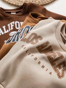 秋冬款3件套可爱休闲针织女婴字母图案长袖卫衣