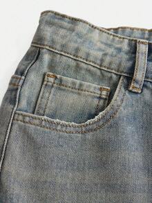 Adolescent Fille Jean Droit À Poche