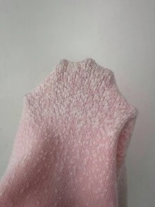 Elenzga Đầm len midi dáng ôm dáng thời trang thanh lịch, sang trọng, thiết kế độc đáo, cổ tròn ombre, viền bèo nhún, dành cho nữ, mặc đi chơi, hẹn hò, đi làm, đi tiệc, thu đông - Hồng - Xem 8