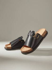 Solecia 男士休闲厚底凉鞋，夏季 - 黑色 - 查看 6