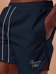 SUMWON Summer Beach Shorts Swimming Trunks Regular Fit Curved Hem Drawstring Elastic Waist Vacation Holiday Pool Swimwear Beachwear Shorts