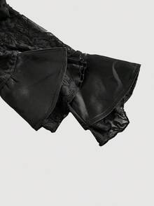 SHEIN MOD Satin Contrast Lace Sleeve Elegant Women Long Dress Midi Black Dress Corset Midi Dress Black Funeral Dress,Black Dress,Winter Dress,Christmas Dress,New Year Dress,Party Dress,Wedding Guest Dress,Graduation Dress,Elegant Dresses For Women,Prom Dresses,Luxury Evening Dresses For Women