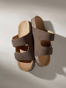 Solecia 男士休闲钩环拖鞋，适合日常穿着 - 棕色 - 查看 6