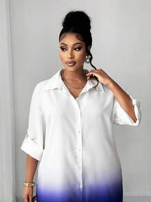 Maweii فستان حفلة أنيق بتدرج اللون للمرأة بمقاسات كبيرة، تصميم متعدد الاستخدامات للمناسبات الرومانسية - متعدد الألوان - مشاهدة 5