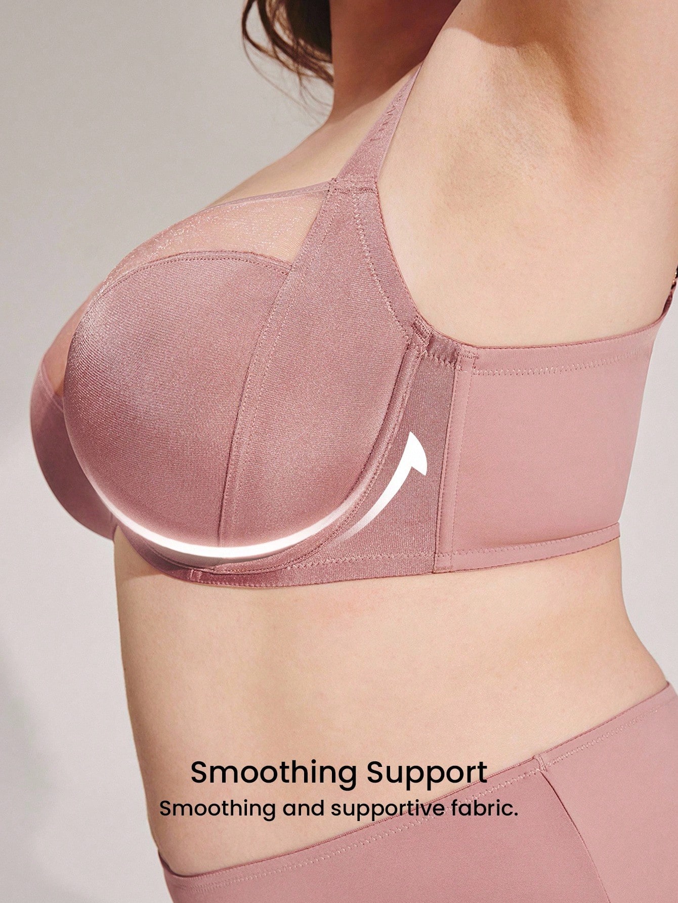 Plus Unlined Full Coverage Side Support Mesh Bra