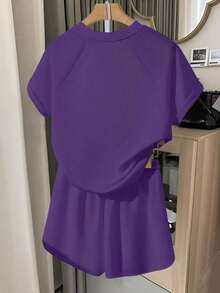 INAWLY Fashionable Versatile Women T-Shirt And Shorts Set