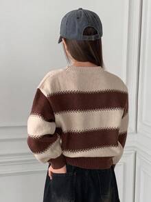 DAZY Tween Girls Daily Casual Sweater, Fall - Brown - View 2