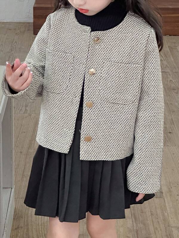 DAZY 女童圆领夹克，年轻女孩秋装