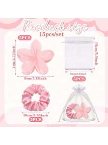 Set de 3/15 piezas de regalos para despedida de soltera, regalos de propuesta para damas de honor, que incluye pinzas para el cabello con flores, diademas de satén, bolsas de organza, adecuado para bodas, propuestas, cumpleaños, despedidas de soltera y regalos de aniversario - Multicolor - Ver 21