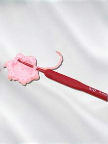 9PCS Red Crochet Hook Set Aluminum Ergonomic Knitting Needles DIY Weaving Tools With Non-Slip Silicone Grip Yarn Craft Supplies For Beginners Professionals