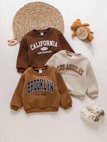 秋冬款3件套可爱休闲针织女婴字母图案长袖卫衣